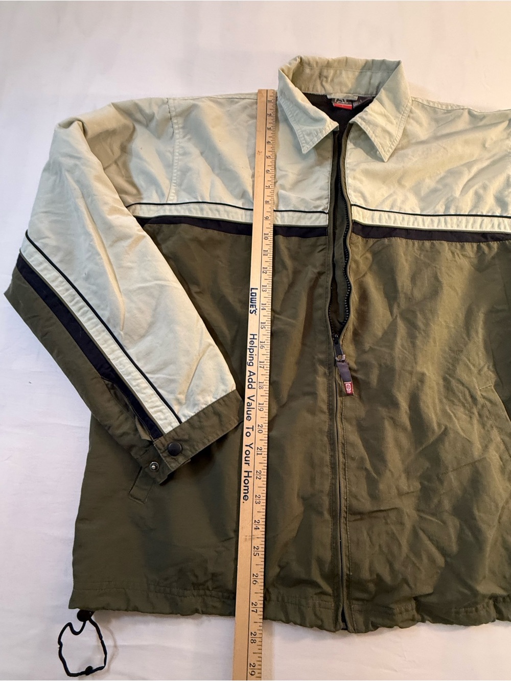 OP Olive & Cream Colorblock Zip Windbreaker - Picture 8 of 12